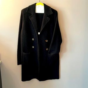 Stitch Fix Pink Clover Hayley Double Pocket Coatigan Black sz M